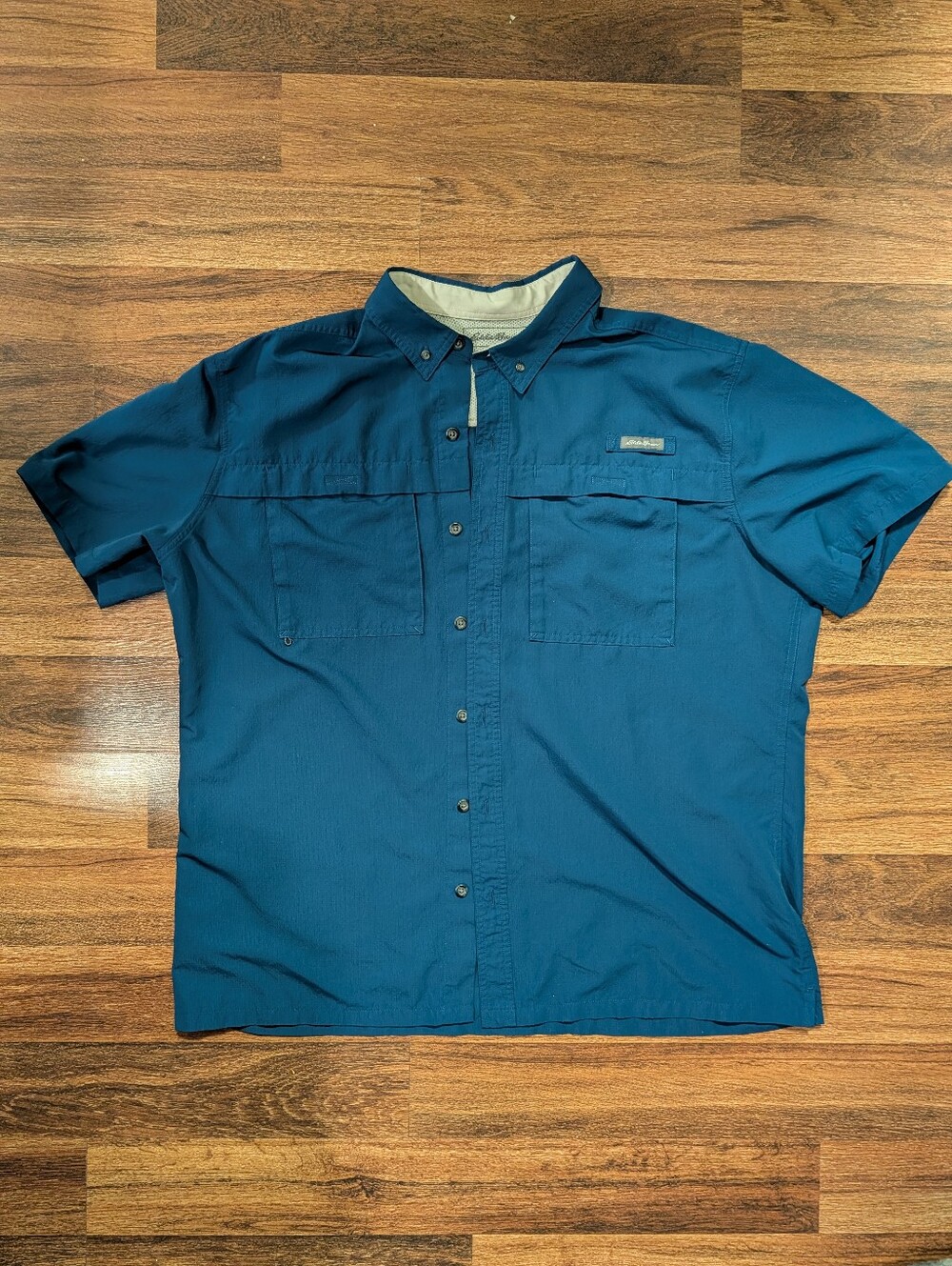 Eddie Bauer Short Sleeve Button Up Performance Vented Fishing Shirt Men’s XL